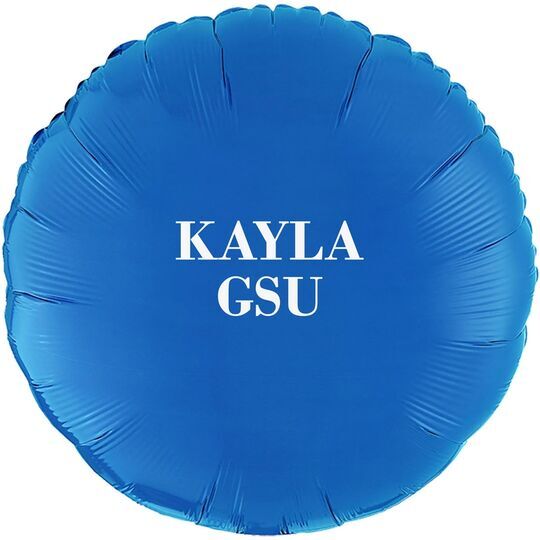 Name and College Initials Mylar Balloons